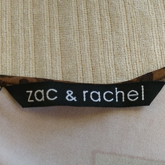 Zac & Rachel Animal Print Top Medium Brown Burnt Orange - Picture 2 of 13